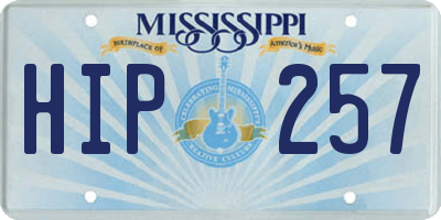 MS license plate HIP257