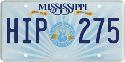 MS license plate HIP275