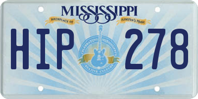 MS license plate HIP278
