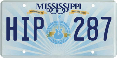 MS license plate HIP287