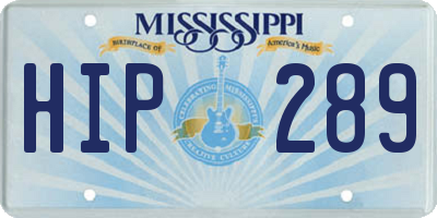 MS license plate HIP289