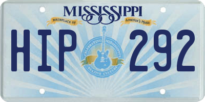 MS license plate HIP292