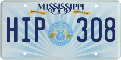 MS license plate HIP308