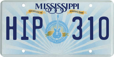MS license plate HIP310