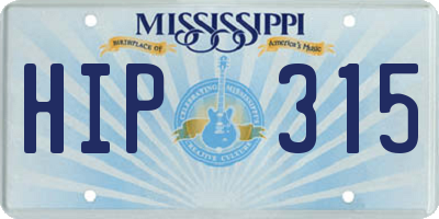 MS license plate HIP315