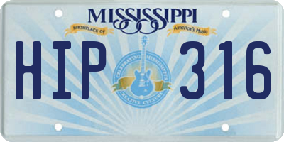 MS license plate HIP316