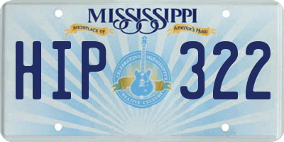 MS license plate HIP322