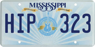 MS license plate HIP323