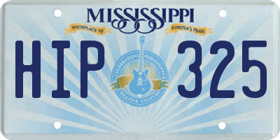 MS license plate HIP325