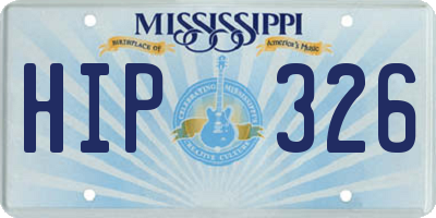 MS license plate HIP326
