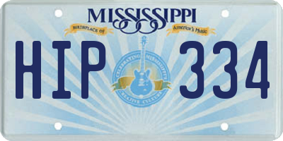 MS license plate HIP334