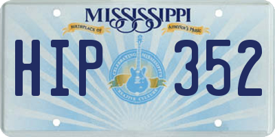MS license plate HIP352