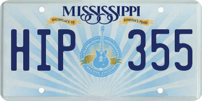MS license plate HIP355