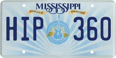 MS license plate HIP360