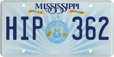 MS license plate HIP362