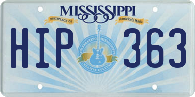 MS license plate HIP363