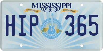 MS license plate HIP365
