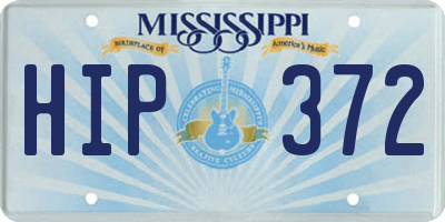 MS license plate HIP372