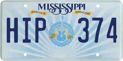 MS license plate HIP374