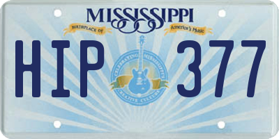MS license plate HIP377