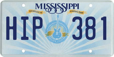 MS license plate HIP381