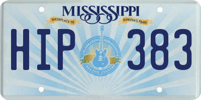 MS license plate HIP383