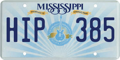 MS license plate HIP385