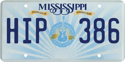MS license plate HIP386