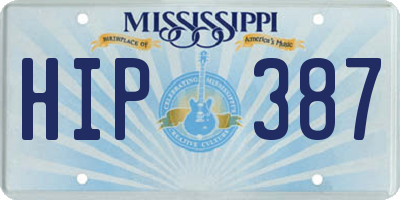 MS license plate HIP387