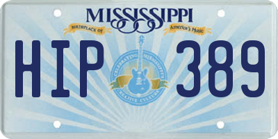MS license plate HIP389