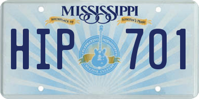 MS license plate HIP701