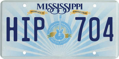 MS license plate HIP704