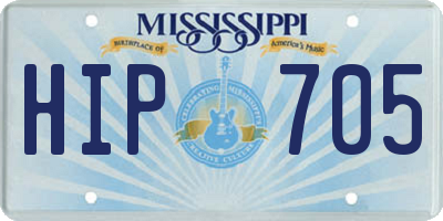 MS license plate HIP705