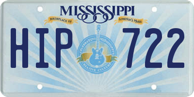 MS license plate HIP722