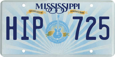 MS license plate HIP725