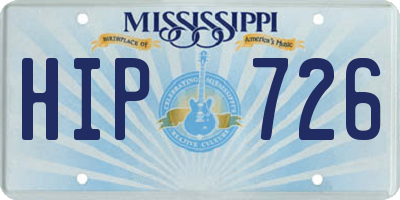 MS license plate HIP726