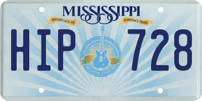 MS license plate HIP728