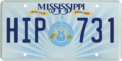 MS license plate HIP731