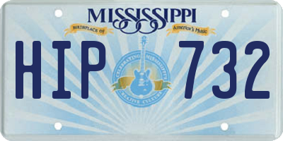 MS license plate HIP732