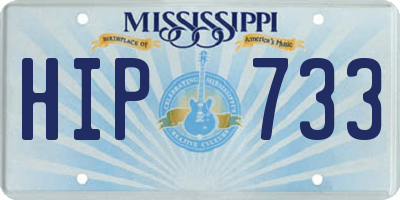 MS license plate HIP733