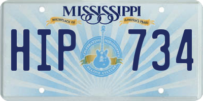 MS license plate HIP734
