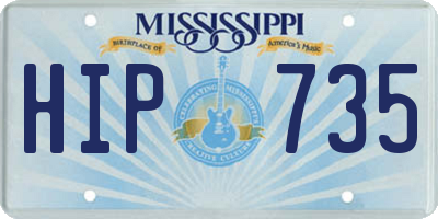 MS license plate HIP735