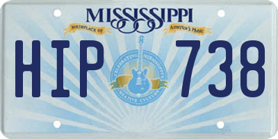 MS license plate HIP738