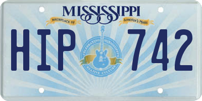 MS license plate HIP742