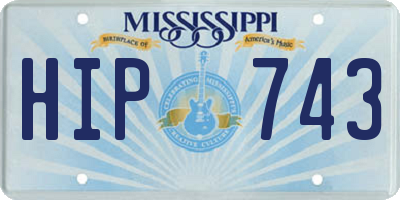 MS license plate HIP743