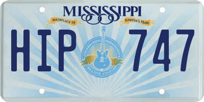 MS license plate HIP747