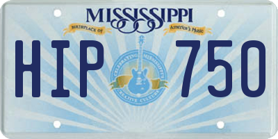 MS license plate HIP750
