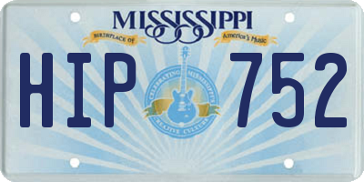 MS license plate HIP752