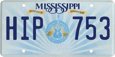 MS license plate HIP753