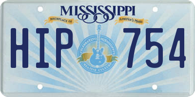 MS license plate HIP754